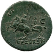 Sestertius - Nero DECVRSIO S C, Rome, 62-68 reverse image
