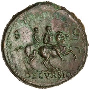 Sestertius - Nero DECVRSIO S C, Rome, 62-68 reverse image