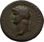 Sestertius - Nero AVGVSTI S PORT OST C; Tiber and Neptune obverse image
