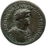 Sestertius - Nero PACE P R TERRA MARIQ PARTA IANVM CLVSIT S C obverse image