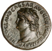 Sestertius - Nero PACE P R TERRA MARIQ PARTA IANVM CLVSIT S C obverse image