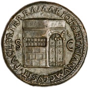 Sestertius - Nero PACE P R TERRA MARIQ PARTA IANVM CLVSIT S C, Rome, 62-68 reverse image