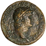 Sestertius - Nero PACE P R TERRA MARIQ PARTA IANVM CLVSIT S C obverse image