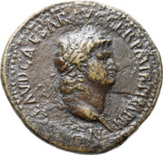 Sestertius - Nero PACE P R TERRA MARIQ PARTA IANVM CLVSIT S C obverse image
