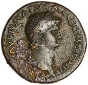 Sestertius - Nero PACE P R TERRA MARIQ PARTA IANVM CLVSIT S C obverse image