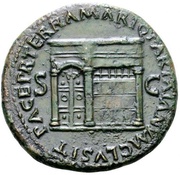 Sestertius - Nero PACE P R TERRA MARIQ PARTA IANVM CLVSIT S C, Rome, 62-68 reverse image