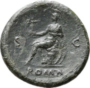 Sestertius - Nero ROMA S C; Roma and Victory, Rome, 62-68 reverse image