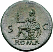 Sestertius - Nero ROMA S C; Roma and Victory, Rome, 62-68 reverse image