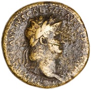 Sestertius - Nero ROMA S C; Roma and Victory obverse image