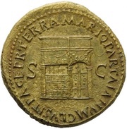 Sestertius - Nero PACE P R TERRA MARIQ PARTA IANVM CLVSIT S C, Rome, 62-68 reverse image