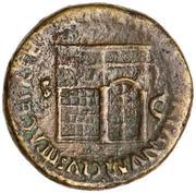 Sestertius - Nero PACE P R TERRA MARIQ PARTA IANVM CLVSIT S C, Rome, 62-68 reverse image