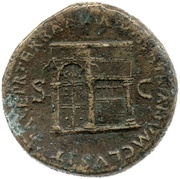Sestertius - Nero PACE P R TERRA MARIQ PARTA IANVM CLVSIT S C, Rome, 62-68 reverse image