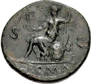 Sestertius - Nero ROMA S C; Roma and Victory, Rome, 62-68 reverse image