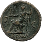 Sestertius - Nero ROMA S C; Roma and Victory, Rome, 62-68 reverse image