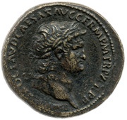Sestertius - Nero PACE P R TERRA MARIQ PARTA IANVM CLVSIT S C obverse image