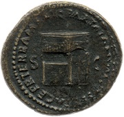 Sestertius - Nero PACE P R TERRA MARIQ PARTA IANVM CLVSIT S C, Rome, 62-68 reverse image