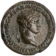 Sestertius - Nero PACE P R TERRA MARIQ PARTA IANVM CLVSIT S C obverse image