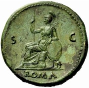 Sestertius - Nero ROMA S C; Roma, Rome, 62-68 reverse image