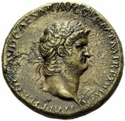 Sestertius - Nero ROMA S C; Roma obverse image