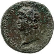 Sestertius - Nero ROMA S C; Roma obverse image