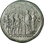Sestertius - Nero ADLOCVT COH S C, Rome, 62-68 reverse image