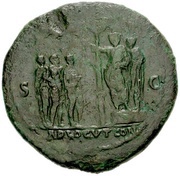 Sestertius - Nero ADLOCVT COH S C, Rome, 62-68 reverse image