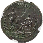 Sestertius - Nero ANNONA AVGVSTI CERES S C; Annona and Ceres, Rome, 62-68 reverse image