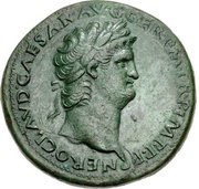 Sestertius - Nero S C; Mars, Pax, and Victory obverse image