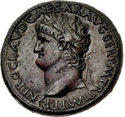 Sestertius - Nero S C; Mars, Pax, and Victory obverse image