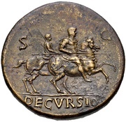 Sestertius - Nero DECVRSIO S C, Rome, 62-68 reverse image