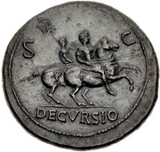 Sestertius - Nero DECVRSIO S C, Rome, 62-68 reverse image