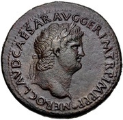 Sestertius - Nero ROMA S C; Roma and Victory obverse image