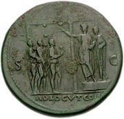 Sestertius - Nero ADLOCVT COH S C, Rome, 62-68 reverse image