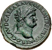 Sestertius - Nero ANNONA AVGVSTI CERES S C; Annona and Ceres obverse image