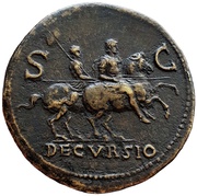 Sestertius - Nero DECVRSIO S C, Rome, 62-68 reverse image