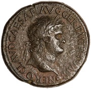 Sestertius - Nero PACE P R TERRA MARIQ PARTA IANVM CLVSIT S C obverse image