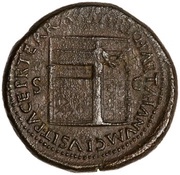 Sestertius - Nero PACE P R TERRA MARIQ PARTA IANVM CLVSIT S C, Rome, 62-68 reverse image