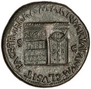 Sestertius - Nero PACE P R TERRA MARIQ PARTA IANVM CLVSIT S C, Rome, 62-68 reverse image