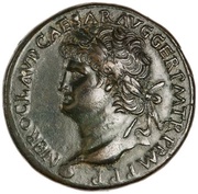 Sestertius - Nero ROMA S C; Roma and Victory obverse image