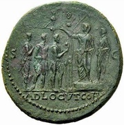 Sestertius - Nero ADLOCVT COH S C, Rome, 62-68 reverse image