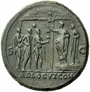 Sestertius - Nero ADLOCVT COH S C, Rome, 62-68 reverse image