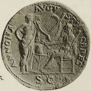 Sestertius - Nero ANNONA AVGVSTI CERES S C; Annona and Ceres, Rome, 62-68 reverse image