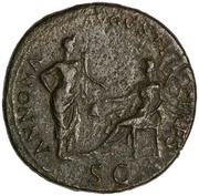 Sestertius - Nero ANNONA AVGVSTI CERES S C; Annona and Ceres, Rome, 62-68 reverse image