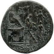 Sestertius - Nero CONG I DAT POP S C; Minerva and Liberalitas, Rome, 62-68 reverse image