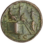 Sestertius - Nero CONG I DAT POP S C; Minerva and Liberalitas, Rome, 62-68 reverse image