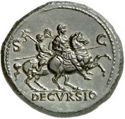 Sestertius - Nero DECVRSIO S C, Rome, 62-68 reverse image