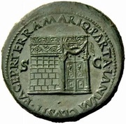 Sestertius - Nero PACE P R TERRA MARIQ PARTA IANVM CLVSIT S C, Rome, 62-68 reverse image