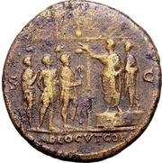 Sestertius - Nero ADLOCVT COH S C, Rome, 62-68 reverse image