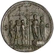 Sestertius - Nero ADLOCVT COH S C, Rome, 62-68 reverse image