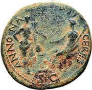 Sestertius - Nero ANNONA AVGVSTI CERES S C; Annona and Ceres, Rome, 62-68 reverse image